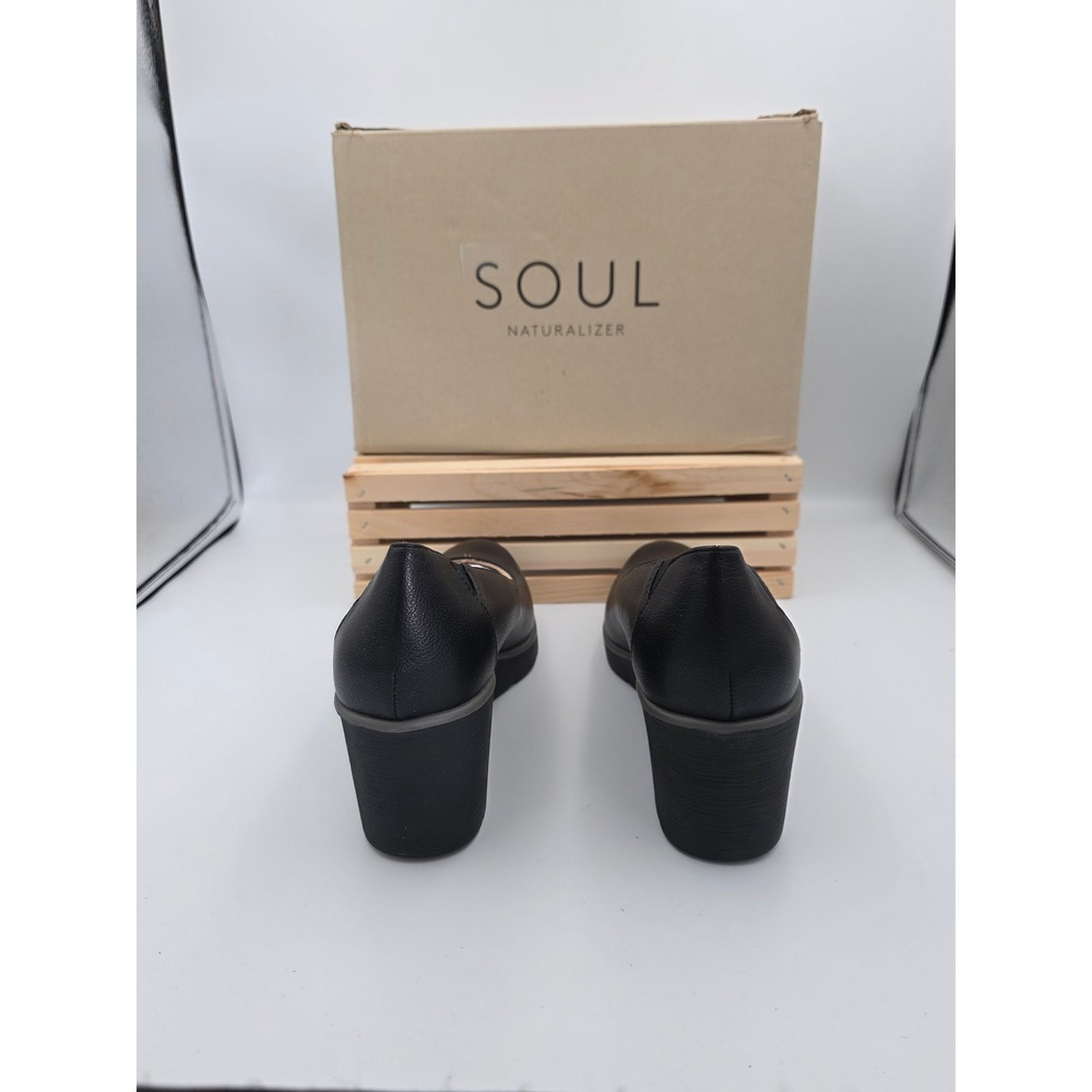 Soul Naturalizer Wedge Pump Women 9.5 Black Platform Comfort Slip On Shoes - Picture 4 of 6